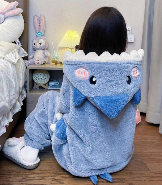 Cartoon Shark Winter Pajamas Dress JK3688
