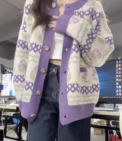 Pretty Flowers Sweater Coat JK3661