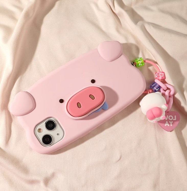 3D Pink Pig Cute Phone Cases For iPhone 14 13 12 11 Pro XS Max XR
