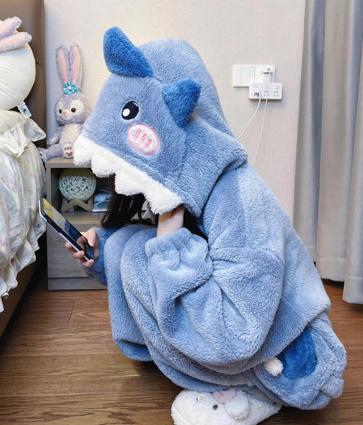 Cartoon Shark Winter Pajamas Dress JK3688