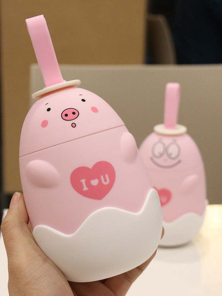 Lovely Pig Glass Water Bottle JK2149