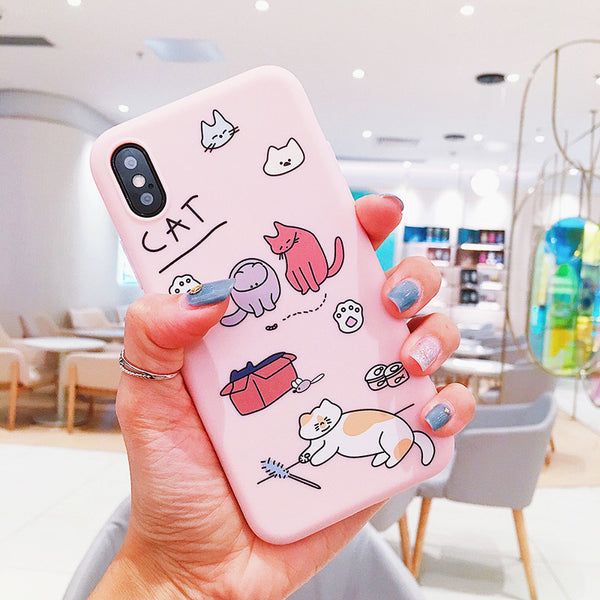 Lovely Cats Phone Case for iphone 6/6s/6plus/7/7plus/8/8P/X/XS/XR/XS Max/11/11 pro/11 pro max JK1850