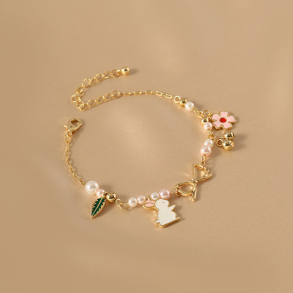 Cute Rabbit Flower Bracelet JK3190