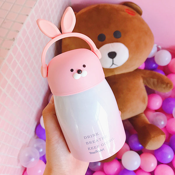 Lovely Rabbit Ears Stainless Steel Vacuum Water Bottle JK1820