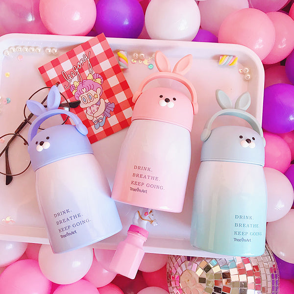 Lovely Rabbit Ears Stainless Steel Vacuum Water Bottle JK1820