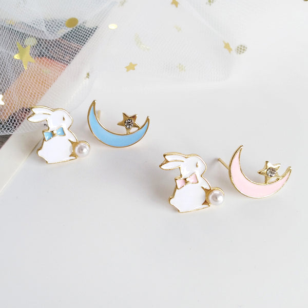 Rabbit and Moon Earrings JK1964