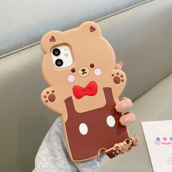 Lovely Rabbit and Bear Phone Case for iphone7/7plus/8/8P/X/XS/XR/XS Max/11/11 pro/11 pro max/12/12pro/12mini/12pro max JK3112