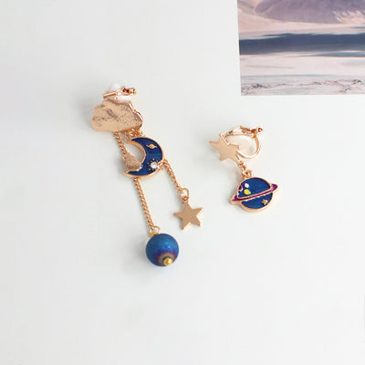 Moon and Star Earrings/Clips JK2619