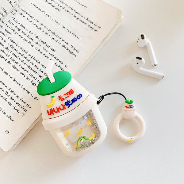 New Style Quicksand Bubble Tea Airpods Protector Case JK1734