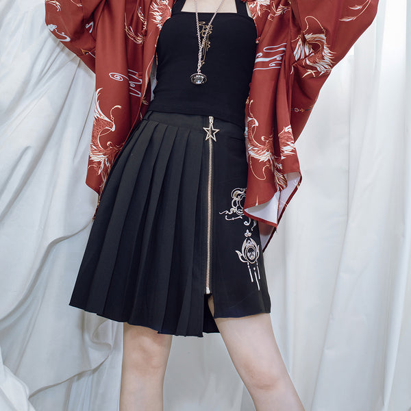 Fashion Black Plaid Skirt JK2079