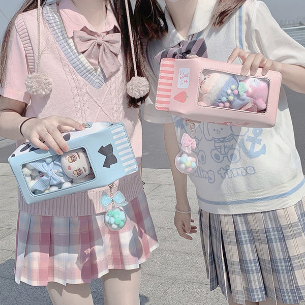 Kawaii Strawberry Milk Shoulder Bag JK2911