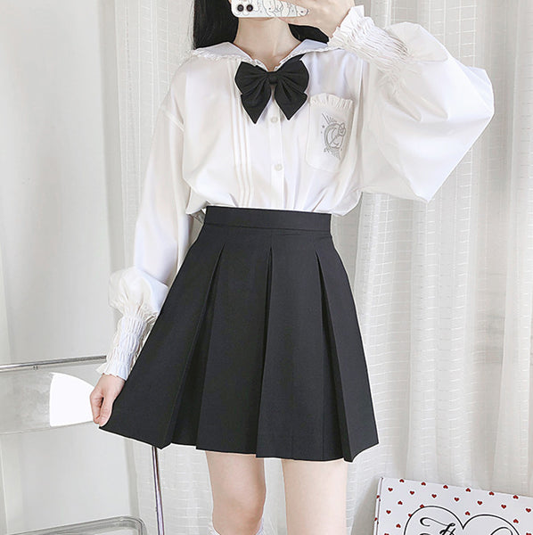 Fashion Black Plaid Skirt JK2870