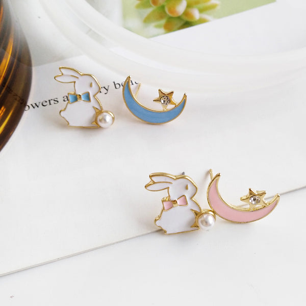 Rabbit and Moon Earrings JK1964