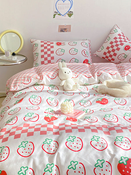 Kawaii Strawberry Bedding Set JK3034
