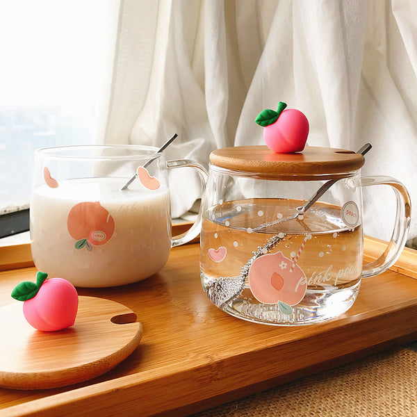 Cute Peach Glass Cup JK2366