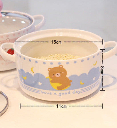 Rabbit and Bear Printed Bowl JK2432
