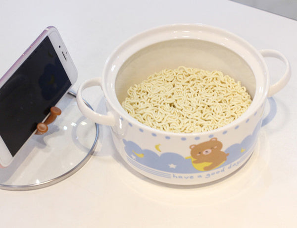 Rabbit and Bear Printed Bowl JK2432