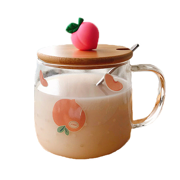 Cute Peach Glass Cup JK2366