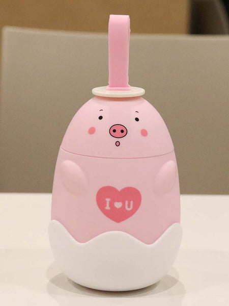 Lovely Pig Glass Water Bottle JK2149