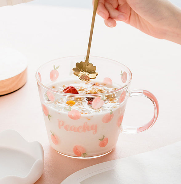 Sweet Peach Glass Water Cup JK2833