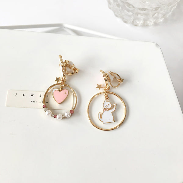 Lovely Cat Earrings/Clips JK2979