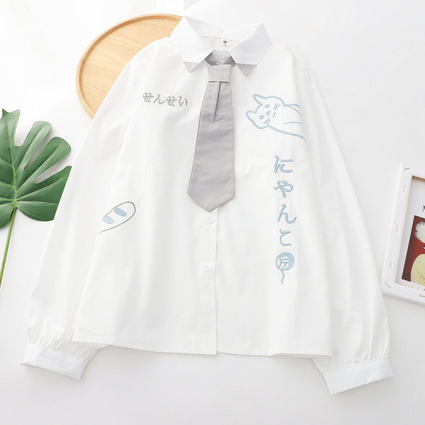 Lovely Cat Long Sleeve Shirt JK3305