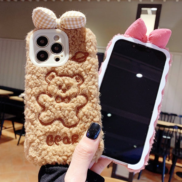Cute Rabbit and Bear Phone Case for iphone 7/7plus/8/8P/X/XS/XR/XS Max/11/11pro/11pro max/12/12pro/12pro max/12mini/13/13pro/13pro max JK2927