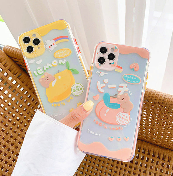 Peach and Lemon Phone Case for iphone7/7plus/8/8P/X/XS/XR/XS Max/11/11 pro/11 pro max JK2314