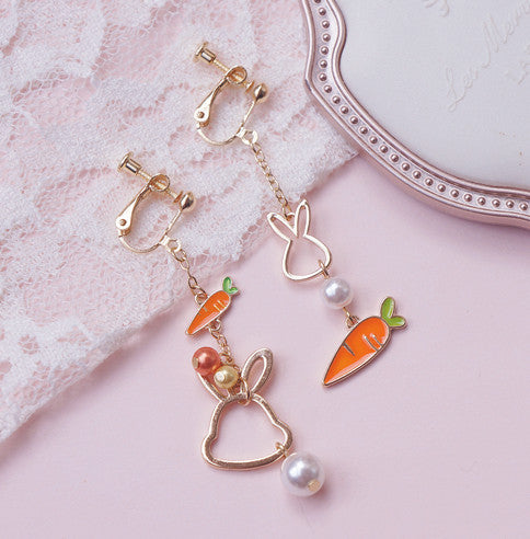 Cute Rabbit Earrings/Clips JK3000