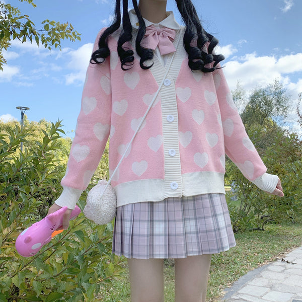 Fashion Hearts Sweater Coat JK1650