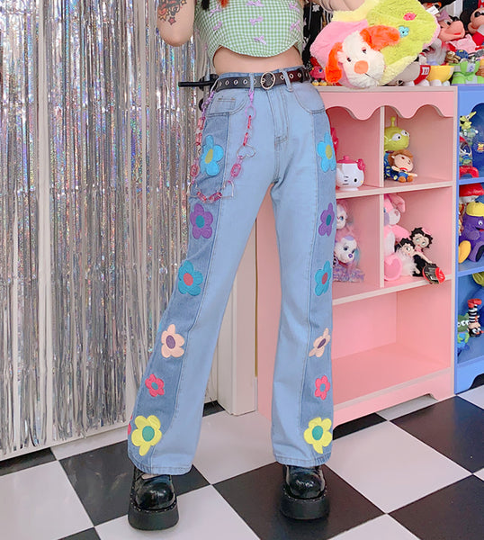 Pretty Flowers Jeans Pants JK3521