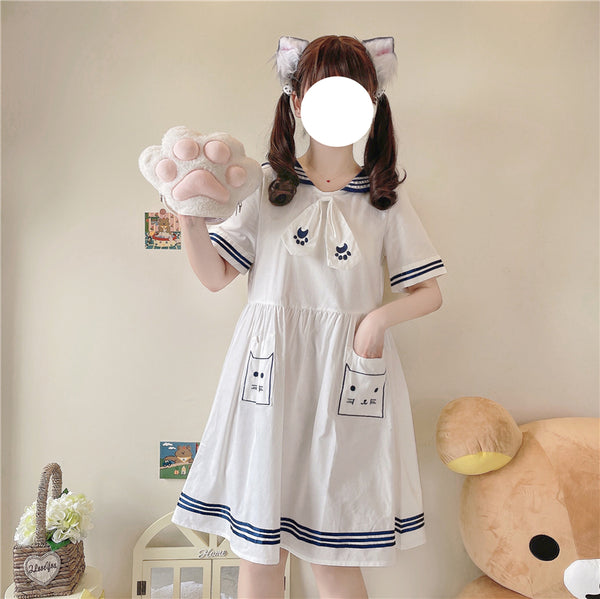 Lovely Cat Navy Dress JK2747