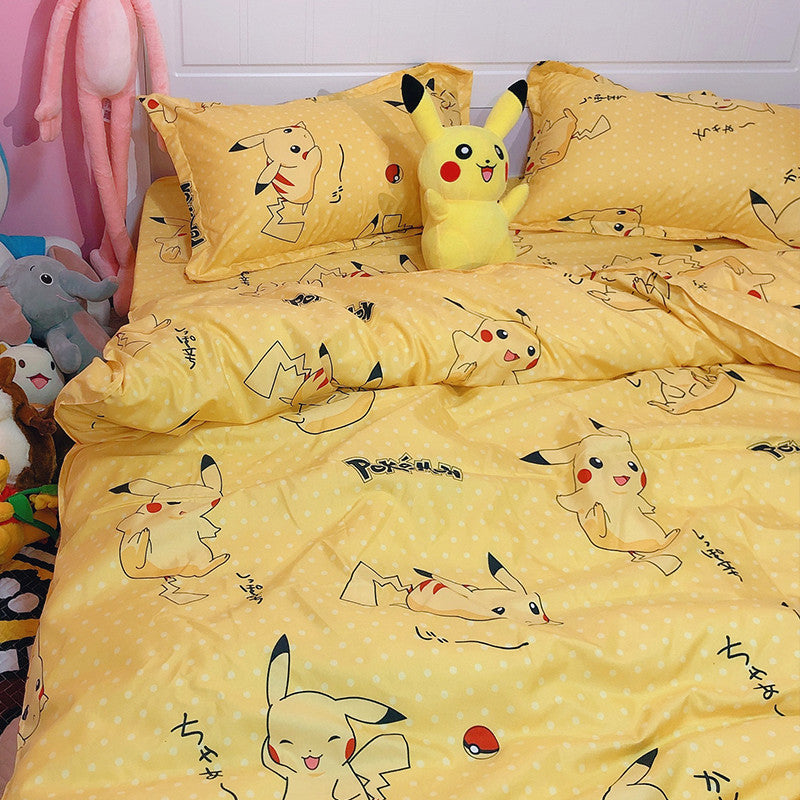 Famous Nike Supreme Pokemon Pikachu Design & Quality Comfortable 4 Pieces  Bedding Sets Bed Sets, Bedroom