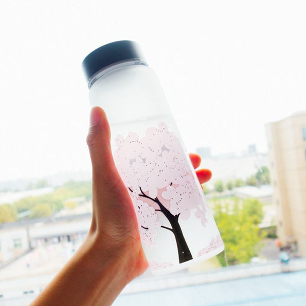 Pink Sakura  Color-changing Glass Bottle JK1391