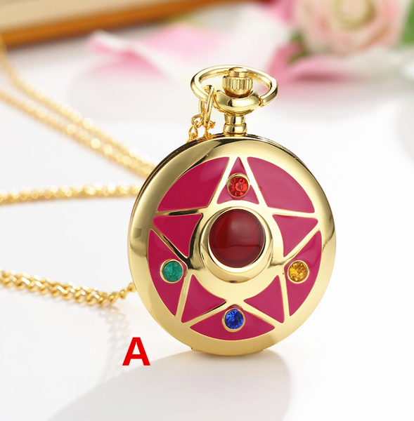 Sailormoon and Sakura Pocket Watch  JK1166