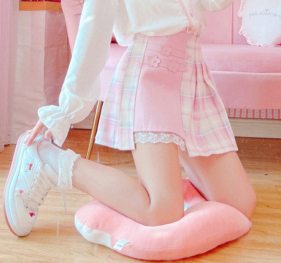 Pink Sakura Plaid Skirt JK2905