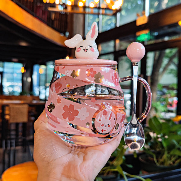 Lovely Rabbit Glass Water Cup JK3326