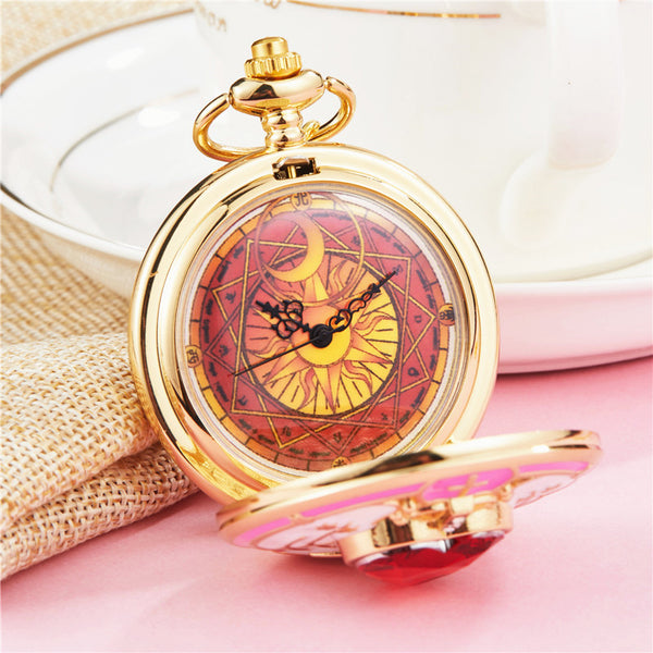 Sailormoon and Sakura Pocket Watch  JK1166