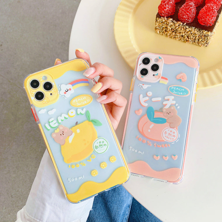 Peach and Lemon Phone Case for iphone7/7plus/8/8P/X/XS/XR/XS Max