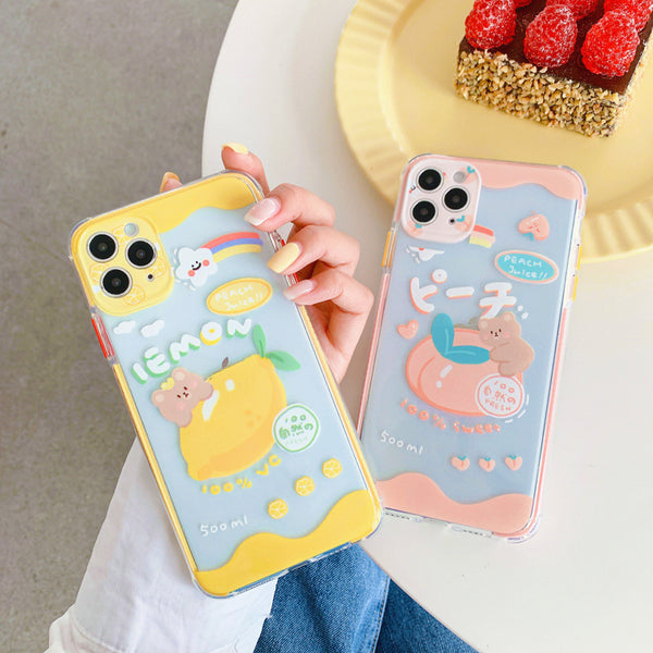 Peach and Lemon Phone Case for iphone7/7plus/8/8P/X/XS/XR/XS Max/11/11 pro/11 pro max JK2314