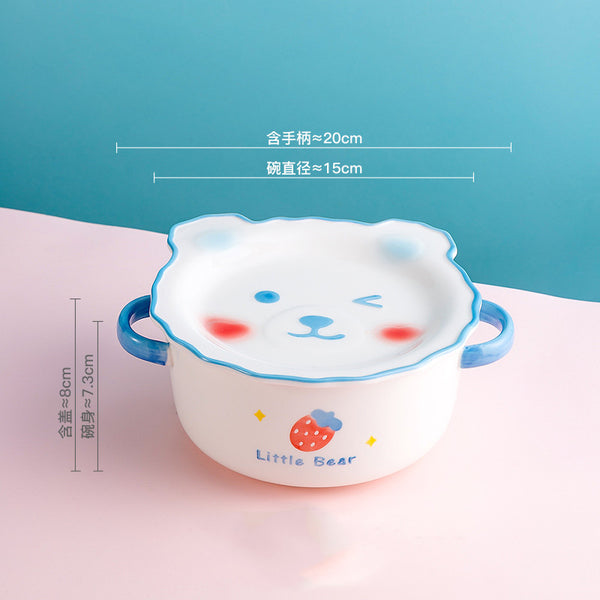 Cute Rabbit and Bear Printed Bowl JK3107