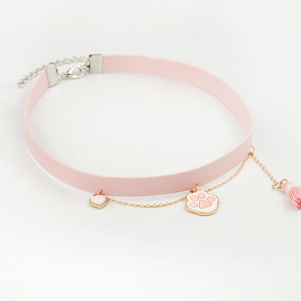 Pink Cats Paw Choker JK1537