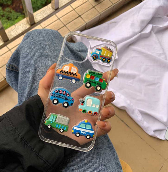 Cute Mini Cars Phone Case for iphone7/7plus/8/8P/X/XS/XR/XS Max/11/11 pro/11 pro max/12/12pro/12mini/12pro max JK2797