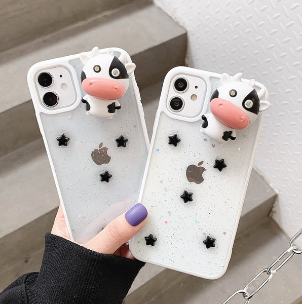 Lovely Cow Phone Case for iphone 7/7plus/8/8P/X/XS/XR/XS Max/11/11pro/11pro max/12/12pro/12pro max/12mini/13/13pro/13pro max/14/14pro/14pro max JK3508