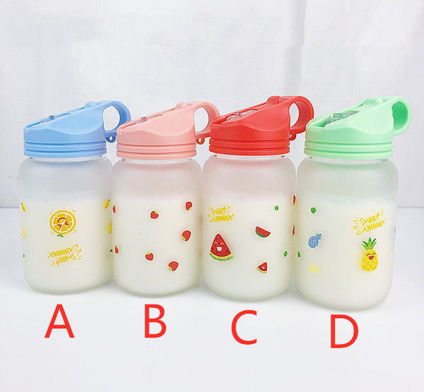 Cute Strawberry and Pineapple Glass Water Bottle  JK1655