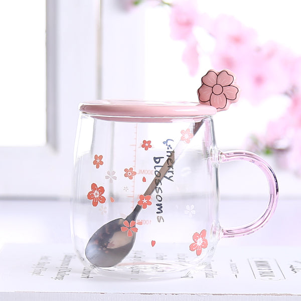Cute Sakura Glass Cup JK2450
