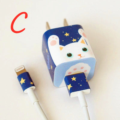 Cartoon Animals Iphone Charger Stickers JK1378