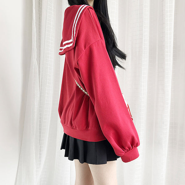 Lovely Strawberry Navy Hoodie JK2461