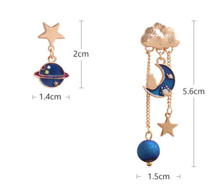 Moon and Star Earrings/Clips JK2619