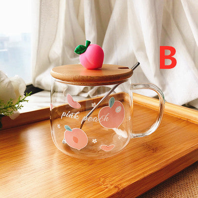 Cute Peach Glass Cup JK2366